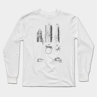 saxophone vintage patent drawing Long Sleeve T-Shirt